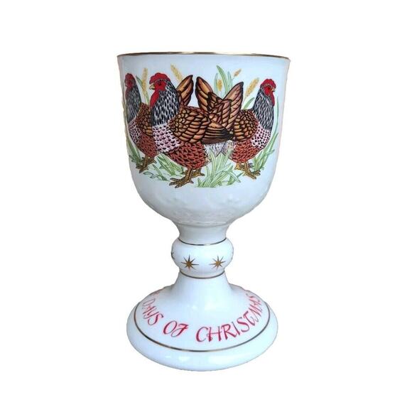 Royal Doulton 12 Days of Christmas Goblets 1st 2nd 3rd Partridge Doves Hens - Picture 6 of 15